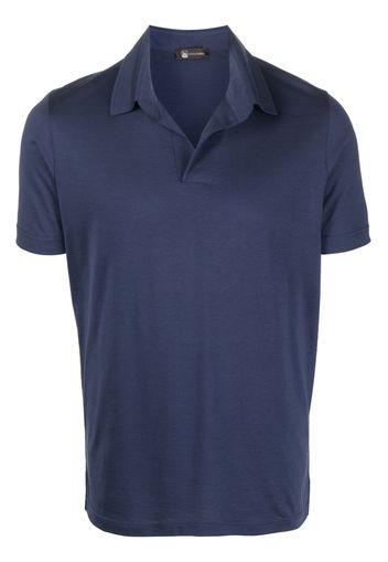 Colombo short-sleeve silk-blend polo shirt - Blu