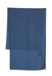 Colombo twill-weave frayed cashmere-silk scarf - Blu