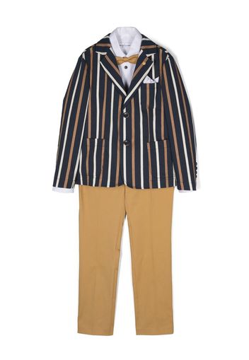 Colorichiari stripe-print three-piece suit - Blu