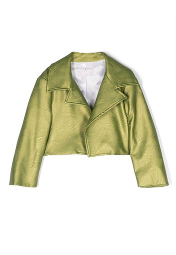 Colorichiari cropped metallic-finish jacket - Verde