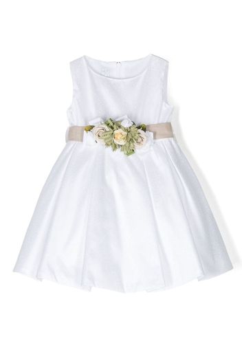 Colorichiari flower-applique detail dress - Bianco