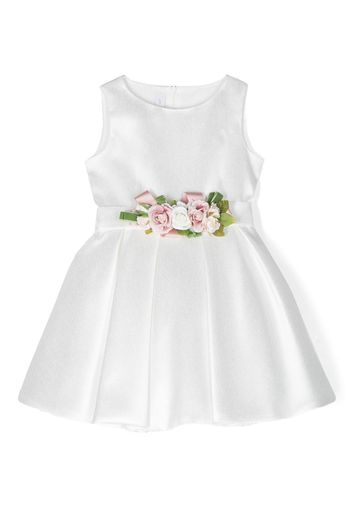 Colorichiari floral-appliqué sleeveless dress - Bianco