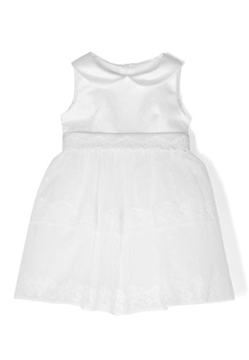 Colorichiari floral-lace detail cotton-blend dress - Bianco