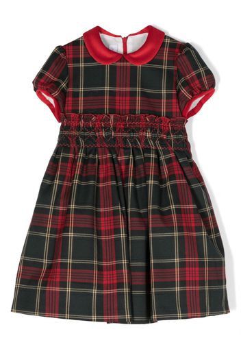 Colorichiari bow-detail plaid-check pattern dress - Rosso