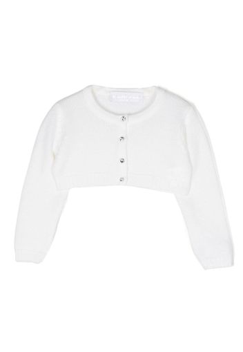 Colorichiari fine-knit cropped cardigan - Bianco