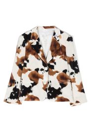 Colorichiari cow-print single-breasted blazer - Toni neutri