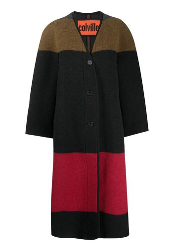 Cardigan lungo con design color-block