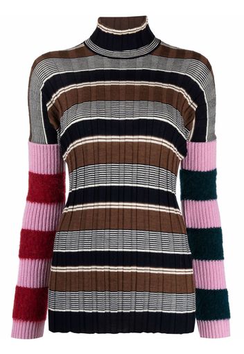 colville roll-neck striped jumper - Marrone