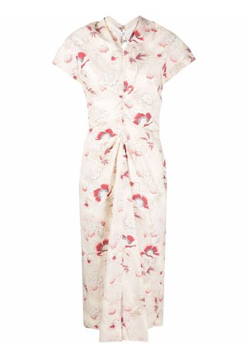 colville foral-print ruched midi dress - Toni neutri