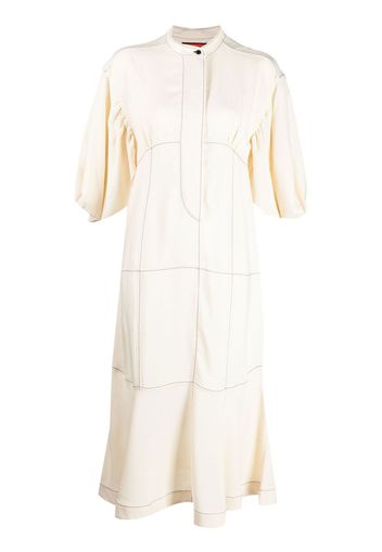 colville Highbrow puff-sleeve woven dress - Toni neutri