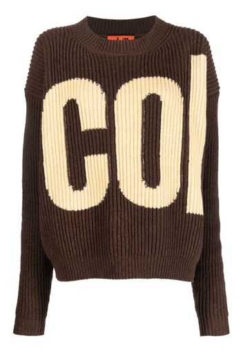 colville ribbed intarsia-knit logo jumper - Marrone