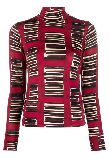 colville piano-print high-neck top - Rosso