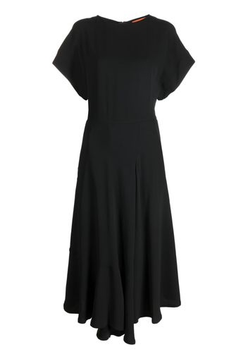 colville pleated silk-blend midi dress - Nero