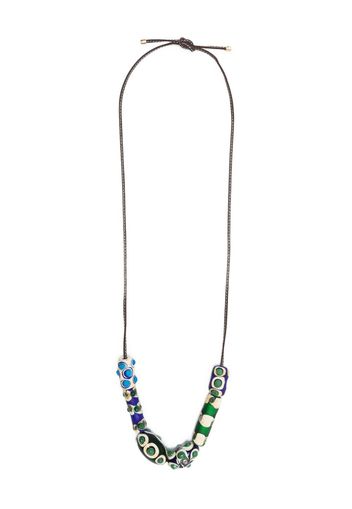 colville Beatle beaded leather necklace - Verde