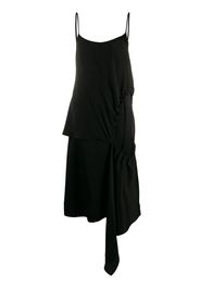 gathered hole asymmetric dress