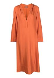 colville V-neck hooded dress - Arancione