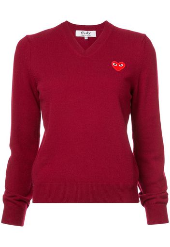 Maglione con ricamo a cuore