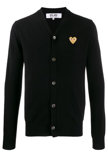 heart embroidered slim fit cardigan