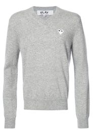 v-neck pullover with white heart