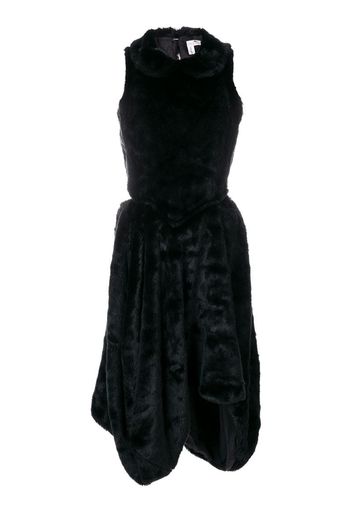 faux fur cut-out dress