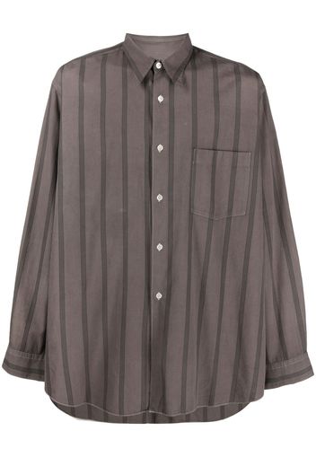 Comme Des Garçons Pre-Owned 1990s cutaway collar striped shirt - Marrone