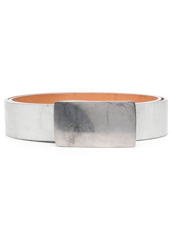 Comme Des Garçons Pre-Owned Cintura in pelle con effetto metallizzato Pre-owned anni 2000 - Argento