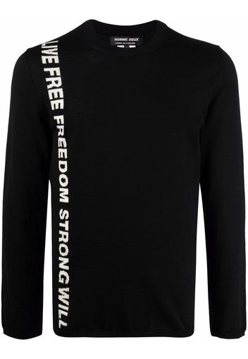 Comme Des Garçons Homme Deux slogan-intarsia jumper - Nero