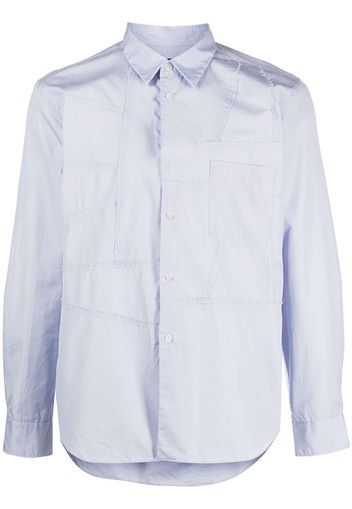 Comme Des Garçons Homme Deux patchwork panel long-sleeve shirt - Blu