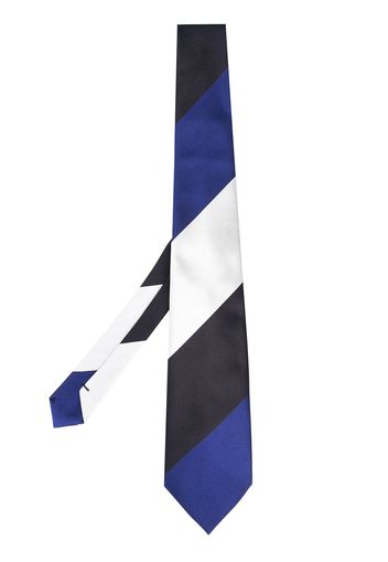 Comme Des Garçons Homme Deux diagonal stripe pattern tie - Blu