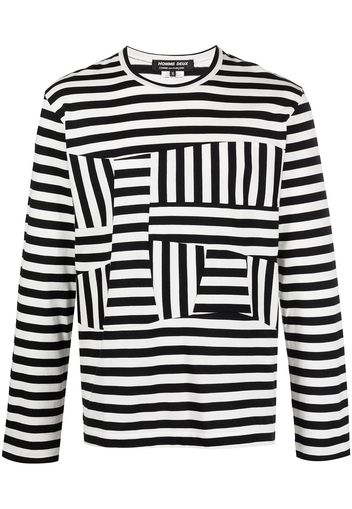 Comme Des Garçons Homme Deux contrast stripe long-sleeve top - Nero