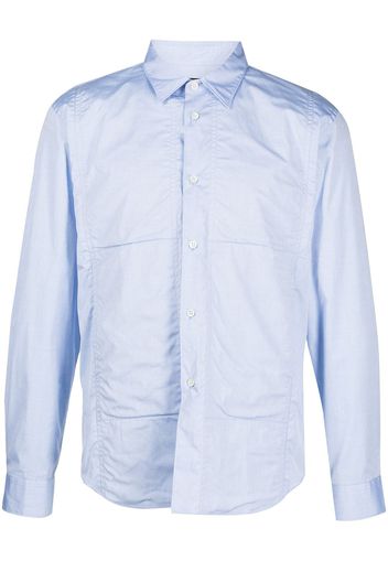 Comme Des Garçons Homme Deux panelled cotton long-sleeved shirt - Blu