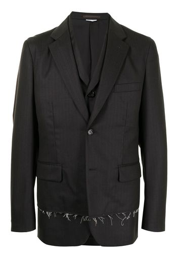 Comme Des Garçons Homme Deux ripped-effect layered blazer - Nero