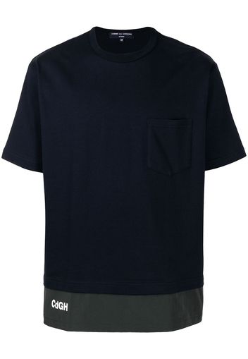 Comme Des Garçons Homme two-tone logo print T-shirt - Blu