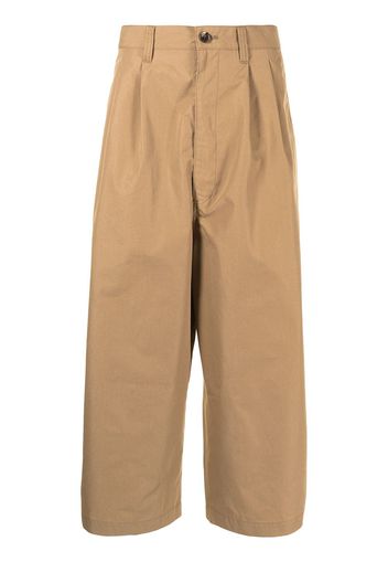 Comme Des Garçons Homme cropped wide-leg trousers - Marrone