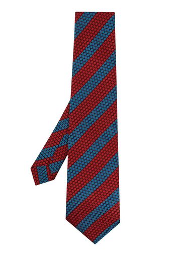 Comme Des Garçons Homme Deux geometric jacquard silk tie - Blu