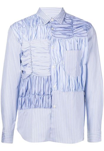 Comme Des Garçons Homme Deux striped smocked-detail shirt - Blu