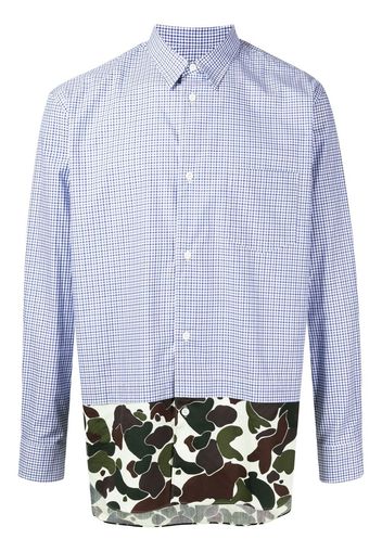 Comme Des Garçons Homme check-print cotton shirt - Blu