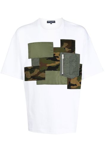 Comme Des Garçons Homme camouflage-panel detail T-shirt - Bianco