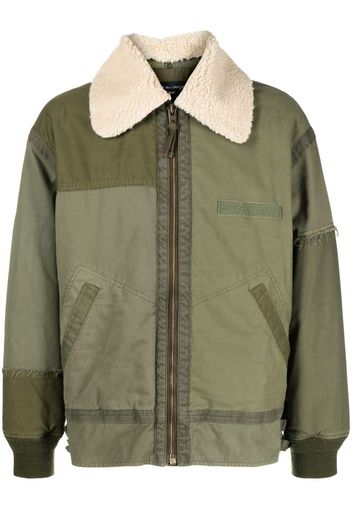 Comme Des Garçons Homme Giacca con colletto in finto shearling - Verde