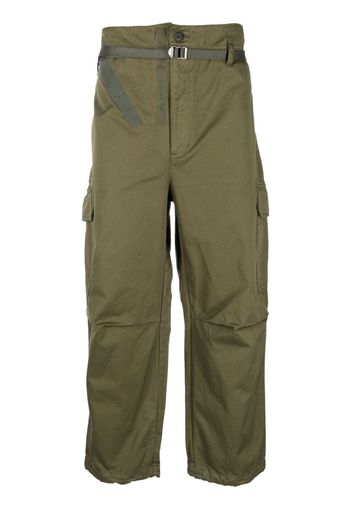 Comme Des Garçons Homme belted tapered-leg cargo trousers - Verde