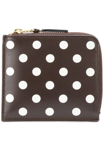 Comme Des Garçons Wallet Portafoglio con stampa a pois - Marrone