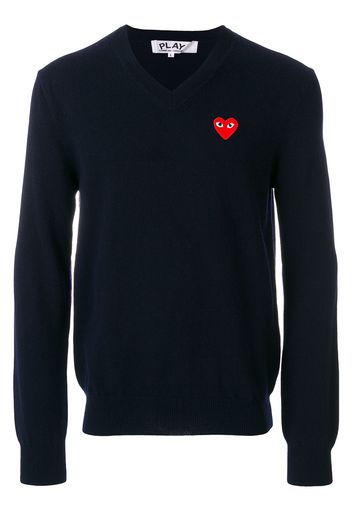 Comme Des Garçons Play Maglia con ricami - Blu