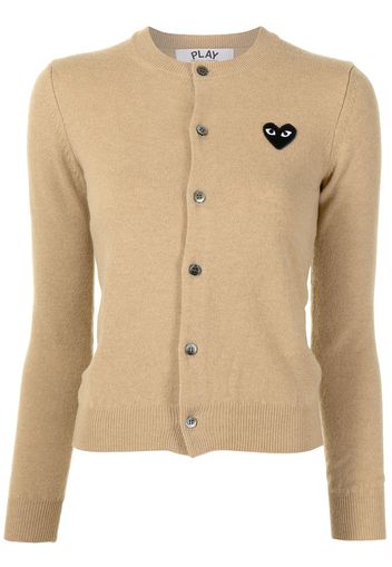 Comme Des Garçons Play embroidered-heart button-up cardigan - Marrone