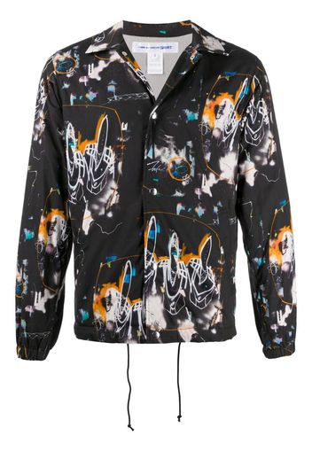 abstract print shirt jacket