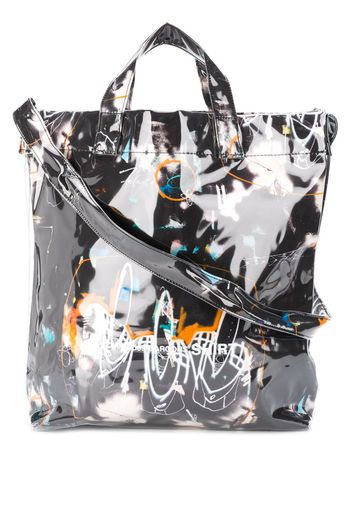 Borsa tote con stampa graffiti