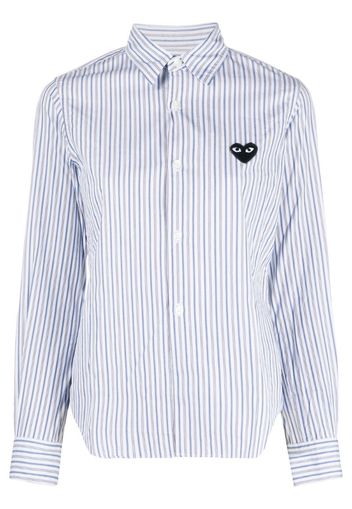 heart-patch striped shirt