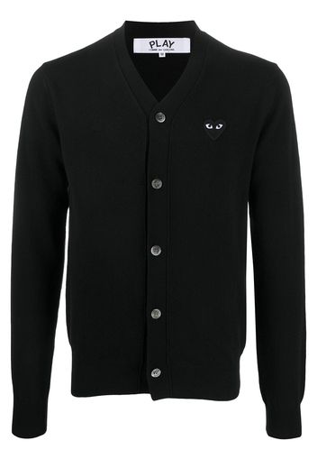 Comme Des Garçons Play Cardigan con applicazione - Nero