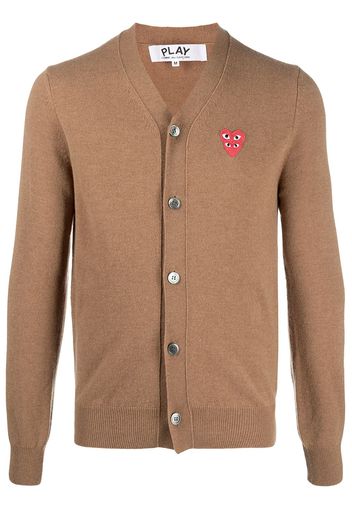 Comme Des Garçons Play Cardigan con applicazione - Marrone