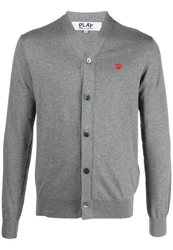 Comme Des Garçons Play Cardigan con ricamo - Grigio