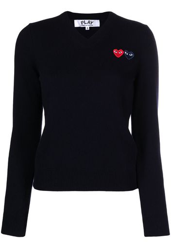 double heart motif jumper